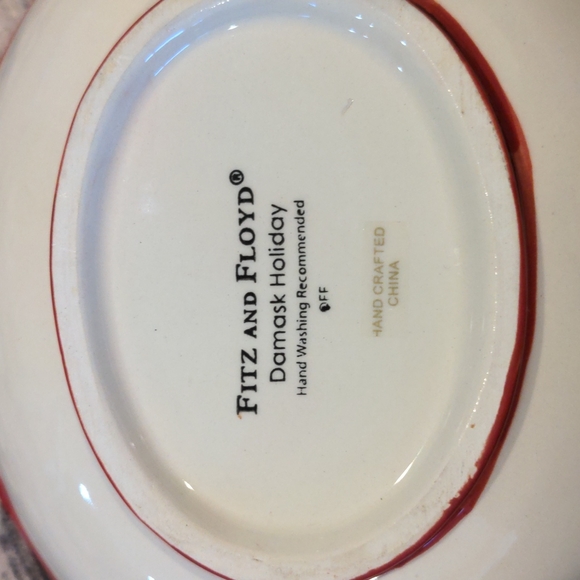 Fritz and Floyd Damask Holiday Bowl - Picture 3 of 4